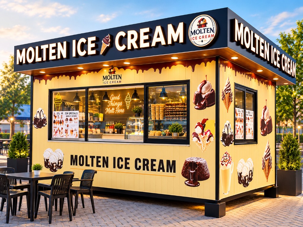 Molten Ice Cream cafe at Khurram Filling Station on Sialkot Bypass, Gujranwala
